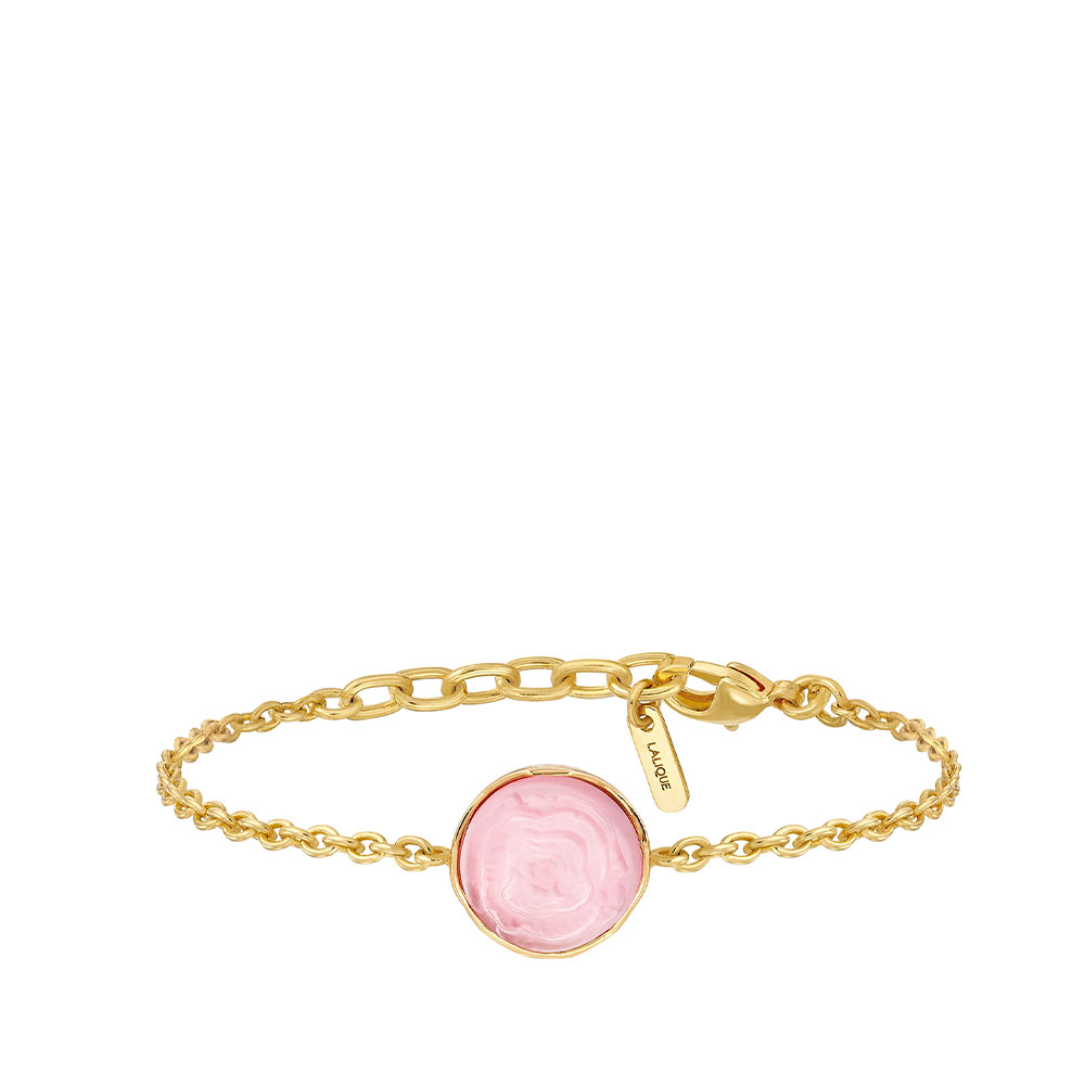 Lalique Pivoine Bracelet, Pink Pearly and Gold